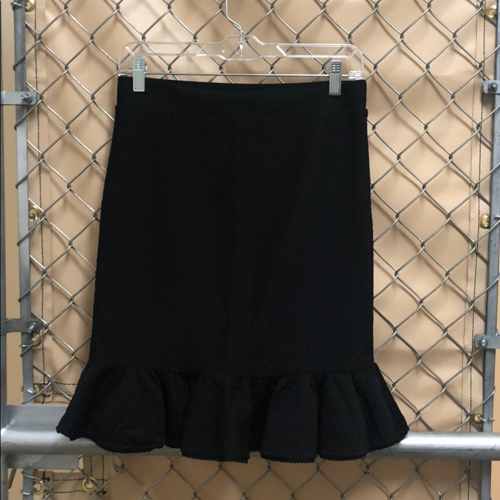 Anthropologie Stretch Black Textured Skirt
